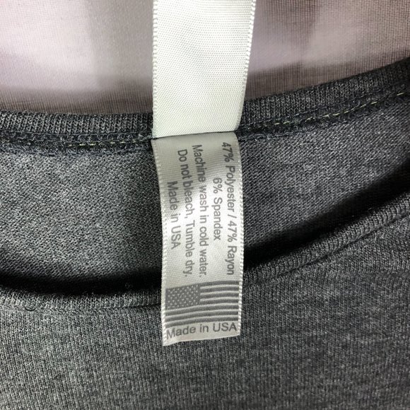 Go Couture Gray Short Sleeve Round Neck Casual Solid Pocket Shirt Sz Med… - Picture 6 of 7